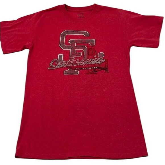 Port and Company Red San Francisco size small men’s short sleeve T-shirt EUC - Picture 1 of 5